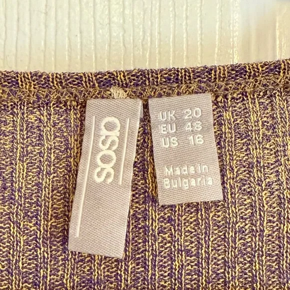 ASOS CURVE Metallic Midi Sweater Dress in Purple and Gold- Like New Condition - Picture 5 of 5